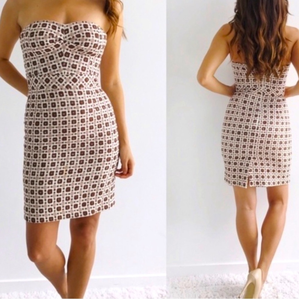 NWT TRINA TURK LA Cora Coffee 4 tween mini strapless dress